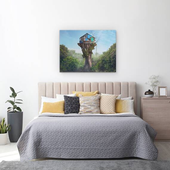 Tablou Canvas - Casa In Cer, Marime: 50 x 70 cm - 3- Roveli