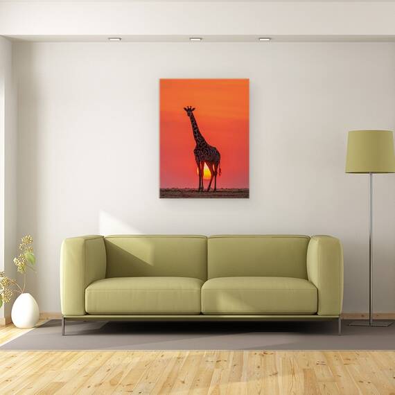 Tablou Canvas - Girafa In Apus De Soare, Marime: 50 x 70 cm - 2- Roveli