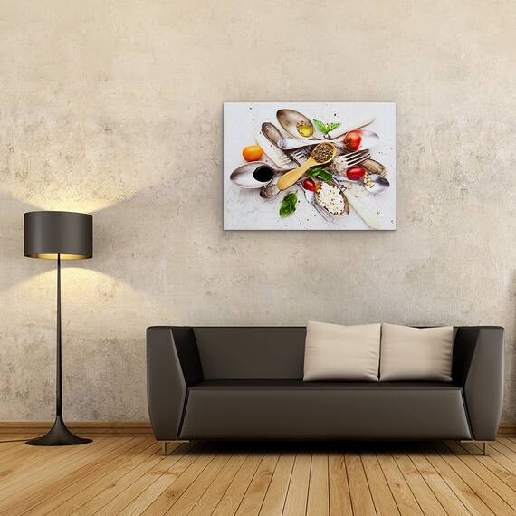 Tablou Canvas - Linguri Si Salata, Marime: 50 x 70 cm - 2- Roveli