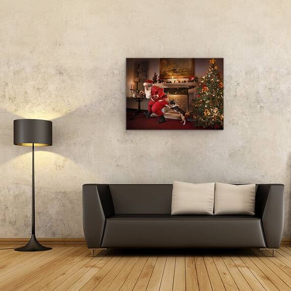 Tablou Canvas - Mos Craciun A Fost Prins, Marime: 50 x 70 cm - 2- Roveli