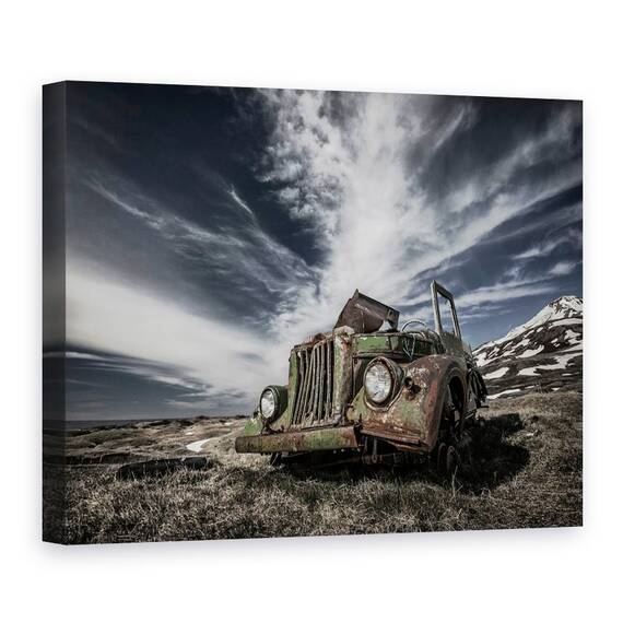 Tablou Canvas - Vechiul Jeep Rusesc, Marime: 50 x 70 cm - - Roveli