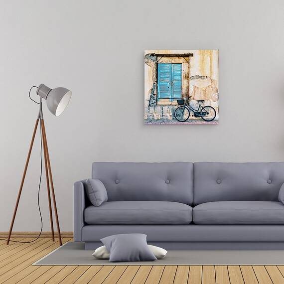 Tablou Canvas - Bicicleta De Langa Vechea Fereastra, Marime: 60 x 60 cm - 2- Roveli
