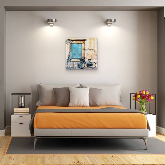 Tablou Canvas - Bicicleta De Langa Vechea Fereastra, Marime: 60 x 60 cm - 3- Roveli