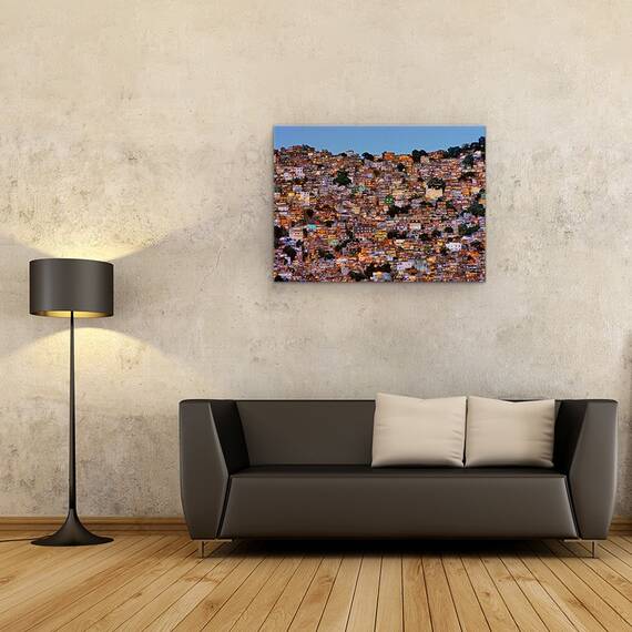 Tablou Canvas - Caderea Noptii In Favela Da Rocinha, Marime: 50 x 70 cm - 2- Roveli