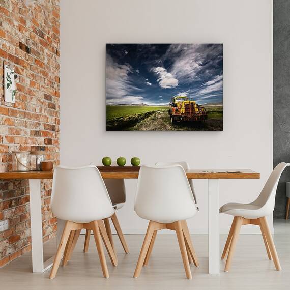 Tablou Canvas - Camion Galben, Marime: 50 x 70 cm - 4- Roveli