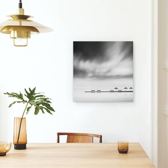 Tablou Canvas - Patru Banci Si Trei Umbrele, Marime: 60 x 60 cm - 4- Roveli