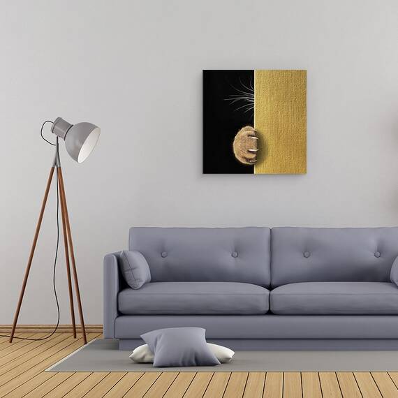 Tablou Canvas - Pisica Timida, Marime: 60 x 60 cm - 2- Roveli