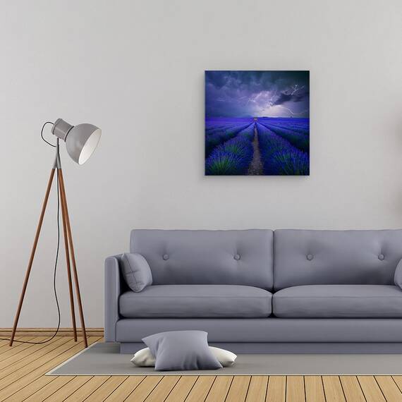 Tablou Canvas - Vremea In Lavendelfeld, Marime: 60 x 60 cm - 2- Roveli