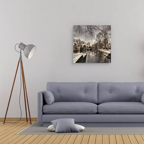 Tablou Canvas - Bruges In Rochie De Craciun, Marime: 60 x 60 cm - 2- Roveli