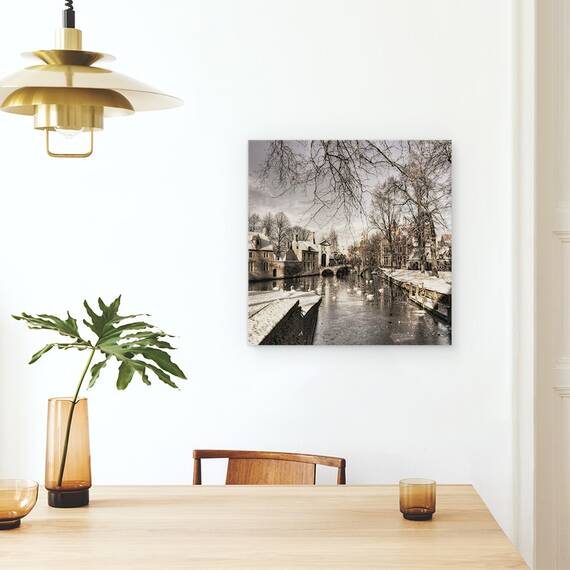 Tablou Canvas - Bruges In Rochie De Craciun, Marime: 60 x 60 cm - 4- Roveli