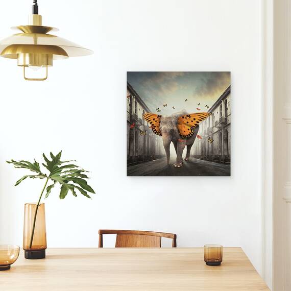 Tablou Canvas - Butterphant, Marime: 60 x 60 cm - 4- Roveli
