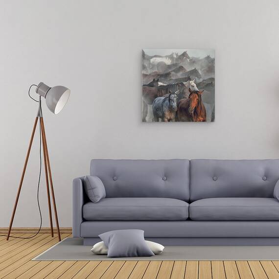 Tablou Canvas - Doi Cai, Marime: 60 x 60 cm - 2- Roveli