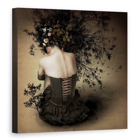 Tablou Canvas - Fata Parfumata In Noapte, Marime: 60 x 60 cm - - Roveli
