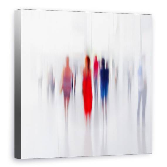 Tablou Canvas - Femeie In Rosu, Marime: 60 x 60 cm - - Roveli