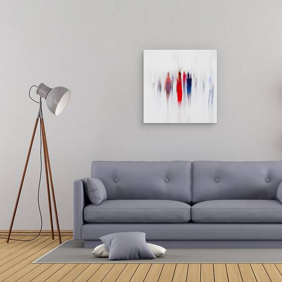 Tablou Canvas - Femeie In Rosu, Marime: 60 x 60 cm - 2- Roveli