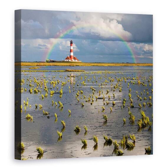Tablou Canvas - Lumina Farului Intalneste Curcubeul, Marime: 60 x 60 cm - - Roveli