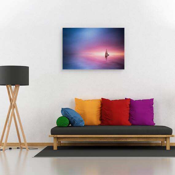 Tablou Canvas - Navigand Pe Lac Spre Apus, Marime: 40 x 60 cm - 2- Roveli