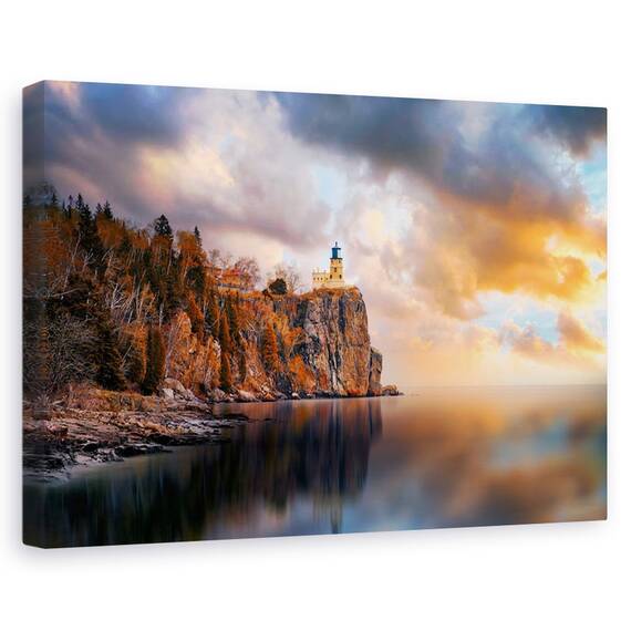 Tablou Canvas - O Zi Innorata La Farul Split Rock, Marime: 40 x 60 cm - - Roveli
