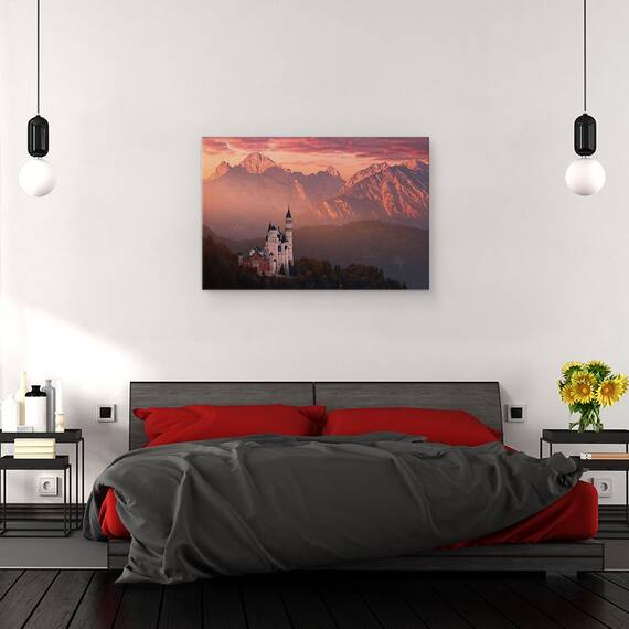 Tablou Canvas - Dimineata Rosie Deasupra Castelului, Marime: 40 x 60 cm - 3- Roveli