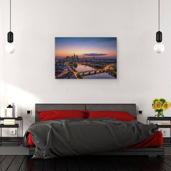 Tablou Canvas - Orizont Peste Frankfurt La Apus, Marime: 40 x 60 cm - 3- Roveli