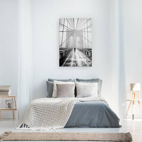 Tablou Canvas - Plimbare In Viscol Pe Podul Brooklyn, Marime: 40 x 60 cm - 3- Roveli