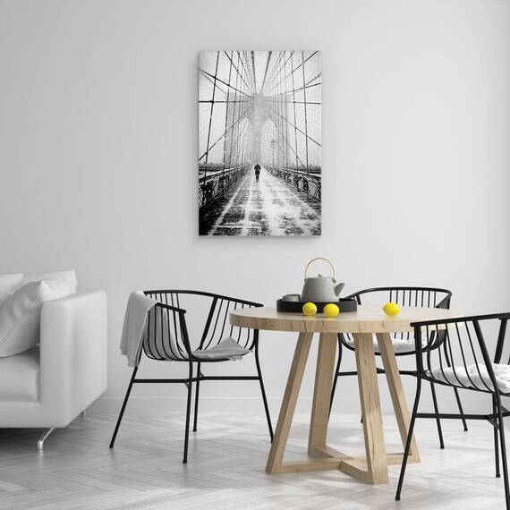 Tablou Canvas - Plimbare In Viscol Pe Podul Brooklyn, Marime: 40 x 60 cm - 4- Roveli