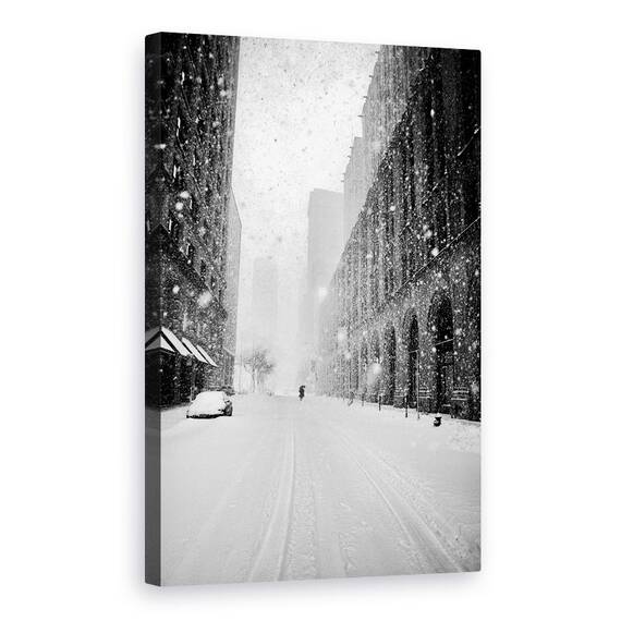 Tablou Canvas - Plimbare Prin Viscol In New York, Marime: 40 x 60 cm - - Roveli