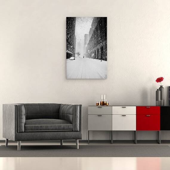 Tablou Canvas - Plimbare Prin Viscol In New York, Marime: 40 x 60 cm - 2- Roveli