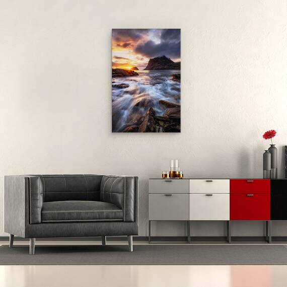 Tablou Canvas - Apus Pe Coasta De Nord, Marime: 40 x 60 cm - 2- Roveli