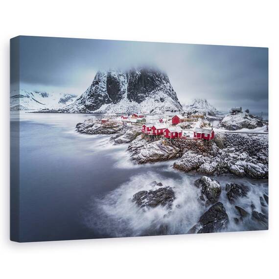 Tablou Canvas - Iarna In Insulele Lofoten, Marime: 40 x 60 cm - - Roveli