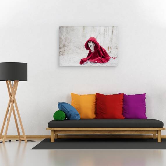 Tablou Canvas - Scufita Rosie In Timpul Iernii, Marime: 40 x 60 cm - 2- Roveli