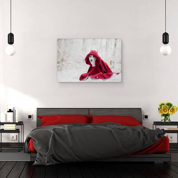 Tablou Canvas - Scufita Rosie In Timpul Iernii, Marime: 40 x 60 cm - 3- Roveli