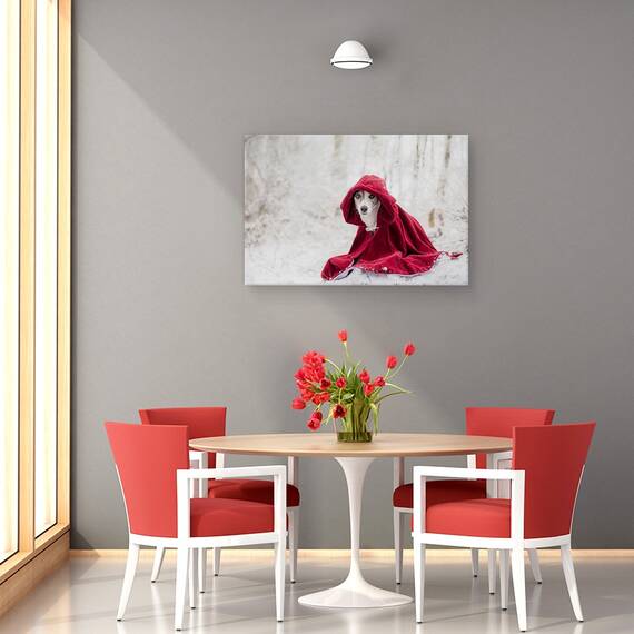 Tablou Canvas - Scufita Rosie In Timpul Iernii, Marime: 40 x 60 cm - 4- Roveli