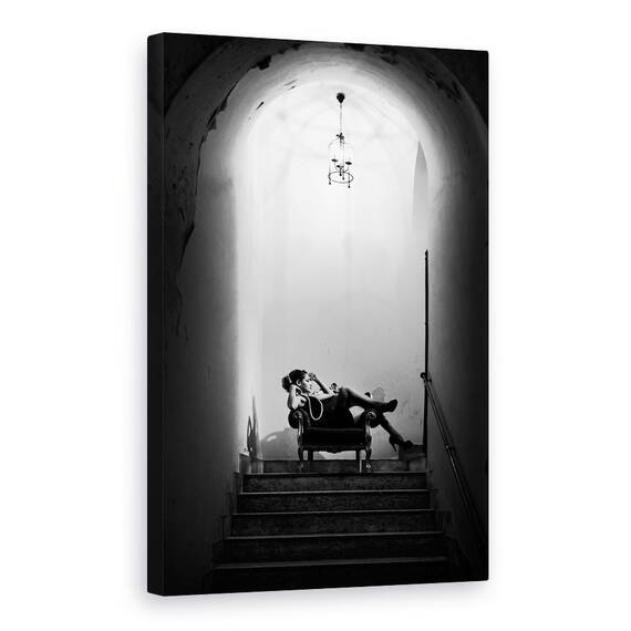 Tablou Canvas - Alb-Negru, Marime: 40 x 60 cm - - Roveli