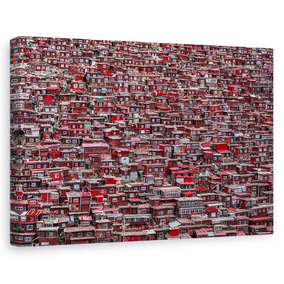Tablou Canvas - Case Rosii, Marime: 40 x 60 cm - - Roveli
