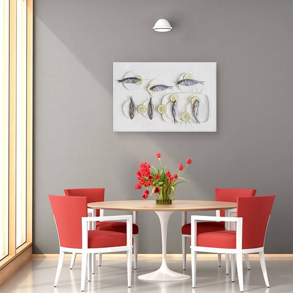 Tablou Canvas - Natura Moarta Cu Peste, Marime: 40 x 60 cm - 4- Roveli