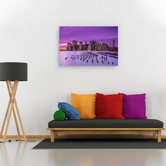 Tablou Canvas - New York Apus De Soare Violet, Marime: 40 x 60 cm - 2- Roveli