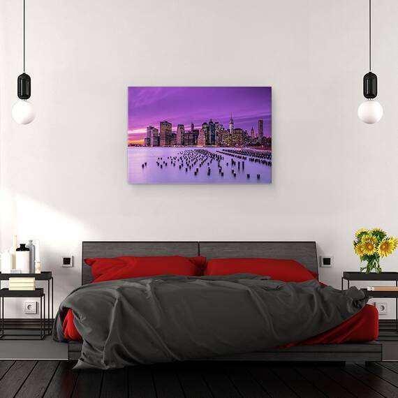 Tablou Canvas - New York Apus De Soare Violet, Marime: 40 x 60 cm - 3- Roveli