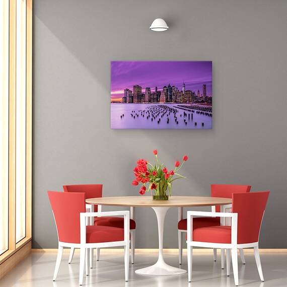 Tablou Canvas - New York Apus De Soare Violet, Marime: 40 x 60 cm - 4- Roveli