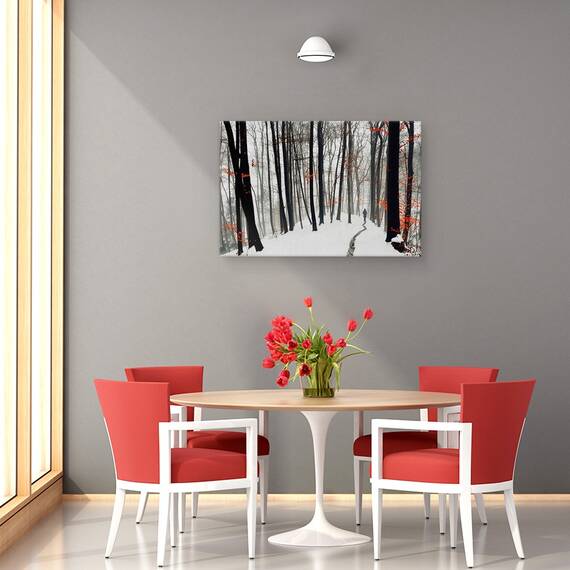 Tablou Canvas - Prin Toamna Si Iarna, Marime: 40 x 60 cm - 4- Roveli