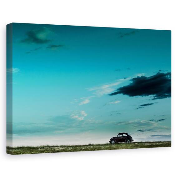 Tablou Canvas - Red VW Beetle, Marime: 40 x 60 cm - - Roveli