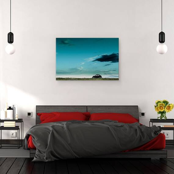 Tablou Canvas - Red VW Beetle, Marime: 40 x 60 cm - 3- Roveli