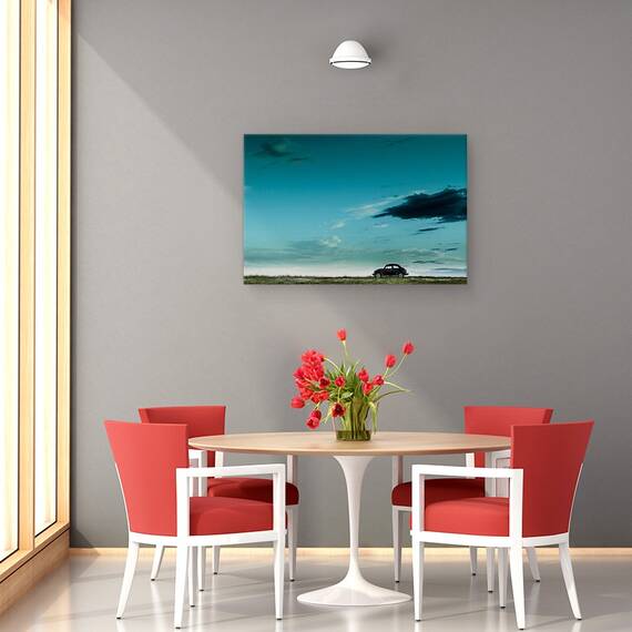 Tablou Canvas - Red VW Beetle, Marime: 40 x 60 cm - 4- Roveli