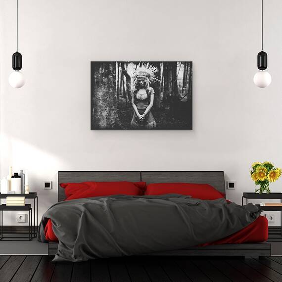 Tablou Canvas - Stare De Spirit Alb-Negru In Padure, Marime: 40 x 60 cm - 3- Roveli