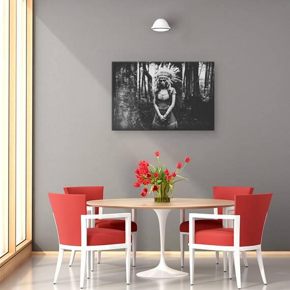 Tablou Canvas - Stare De Spirit Alb-Negru In Padure, Marime: 40 x 60 cm - 4- Roveli