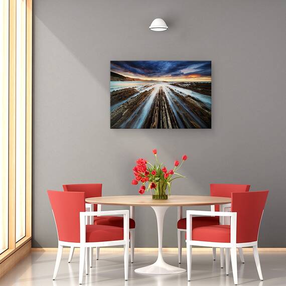 Tablou Canvas - Zumaia Flysch, Marime: 40 x 60 cm - 4- Roveli