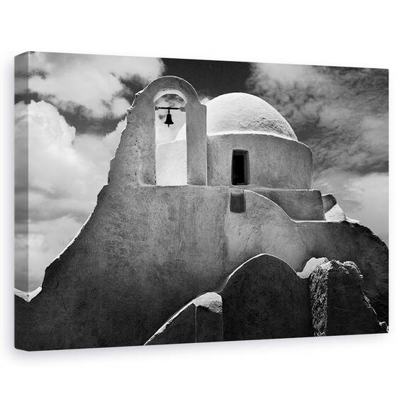 Tablou Canvas - Biserica Mykonos, Marime: 40 x 60 cm - - Roveli