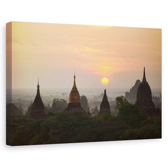 Tablou Canvas - Rasarit De Soare Bagan, Marime: 40 x 60 cm - - Roveli