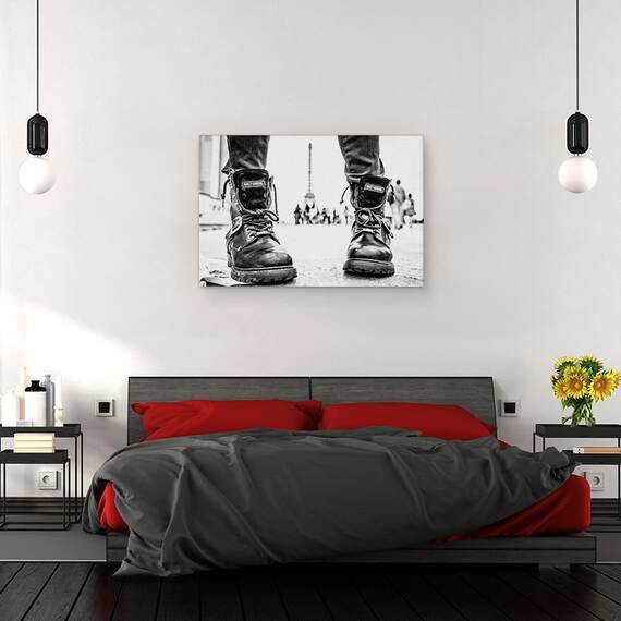 Tablou Canvas - Cizme De Motociclist In Paris, Marime: 80 x 120 cm - 3- Roveli