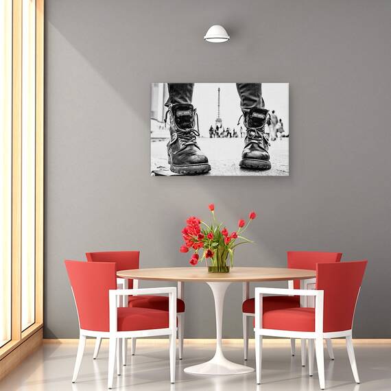 Tablou Canvas - Cizme De Motociclist In Paris, Marime: 80 x 120 cm - 4- Roveli